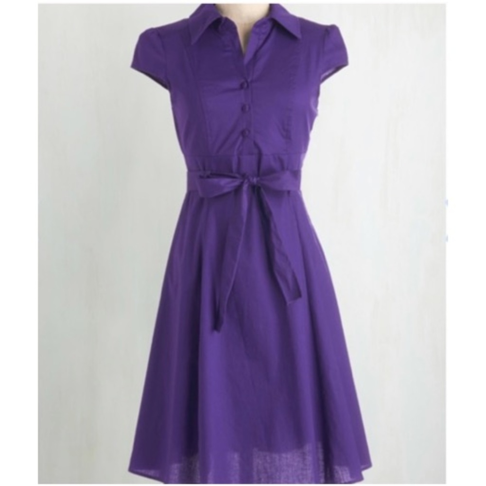 Modcloth Soda Fountain Dress in Grape